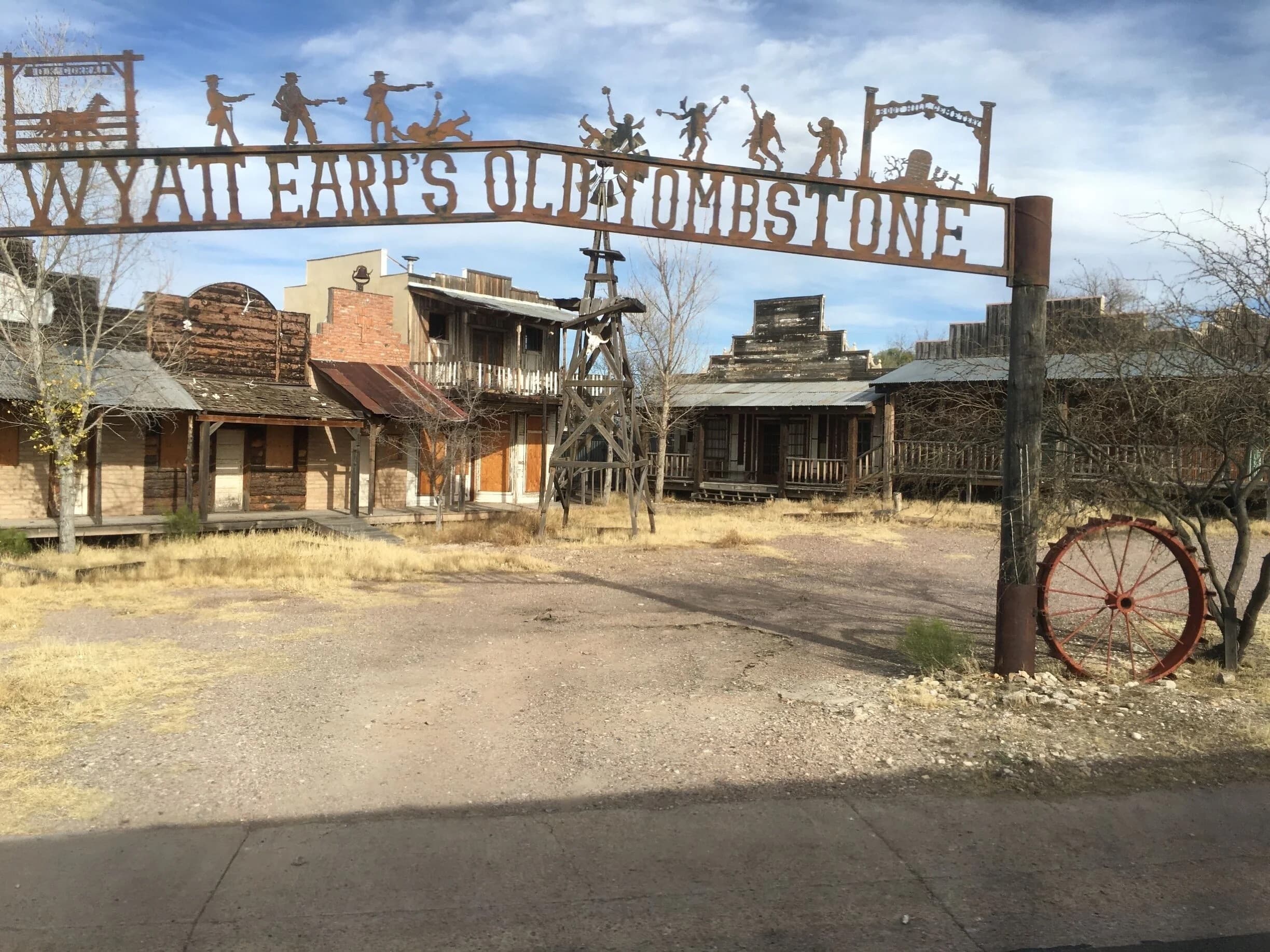 The Wyatt Earp's Old Tombstone archway over Allen Street in Tombstone, Arizona