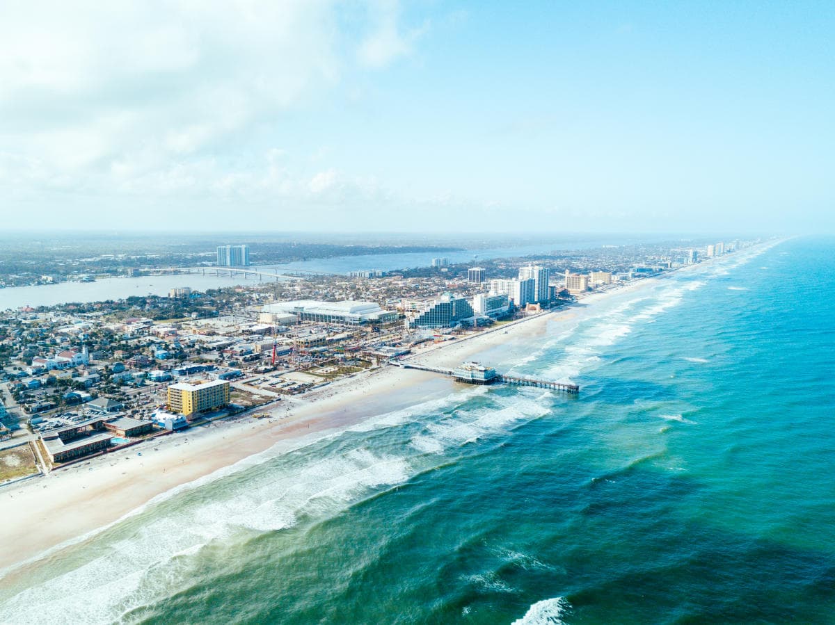 Aerial view of the Daytona Beach Pier